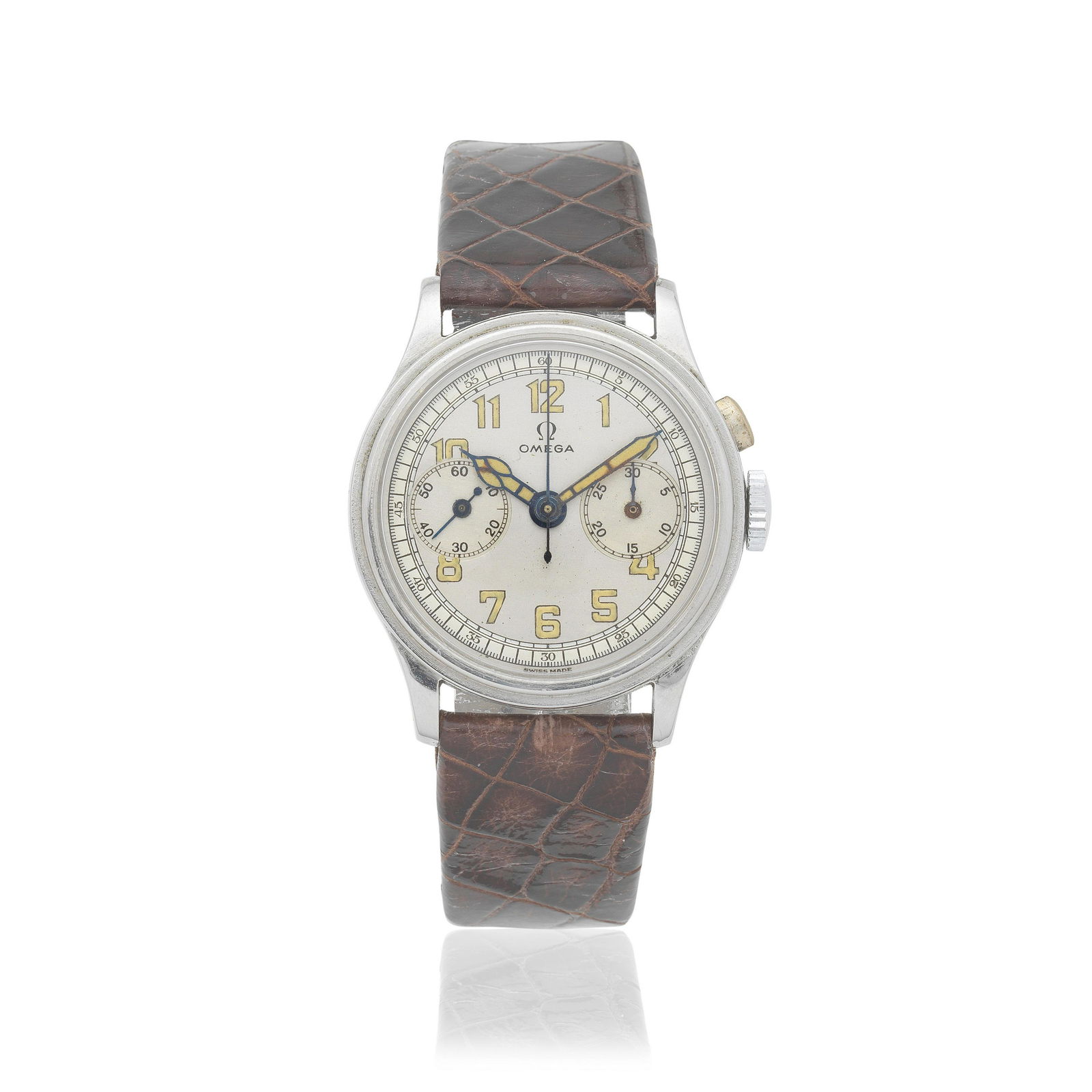 Omega. A stainless steel manual wind single button chronograph wristwatch Circa 1939 (1 of 3)
