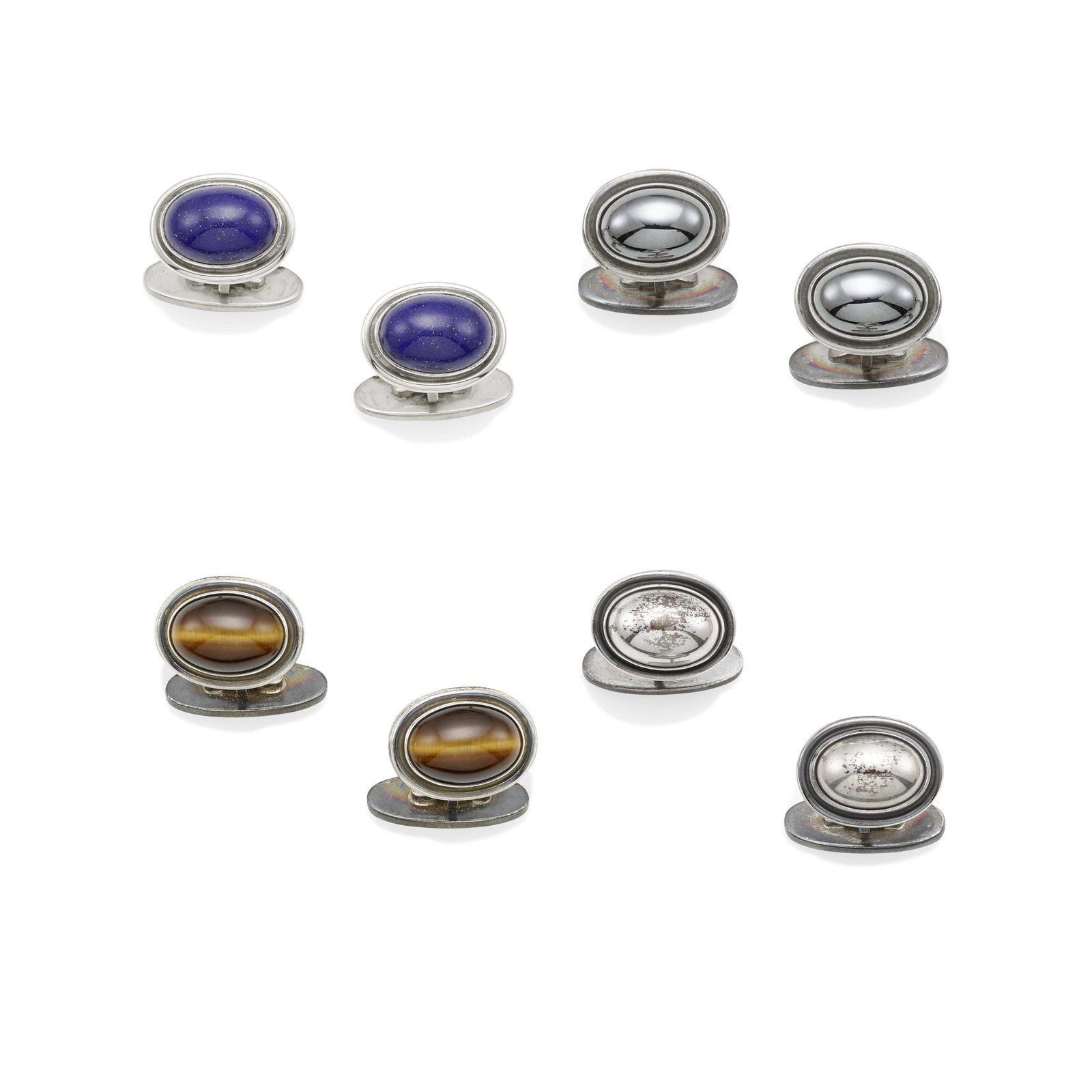 HARALD NIELSEN FOR GEORG JENSEN: FOUR PAIRS OF SILVER CUFFLINKS (1 of 1)