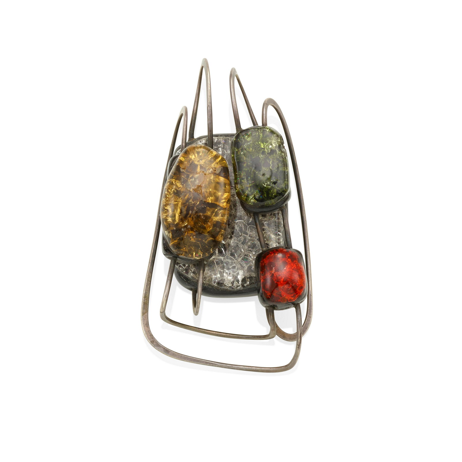 ELSA FREUND: A SILVER AND GLASS PENDANT (1 of 1)