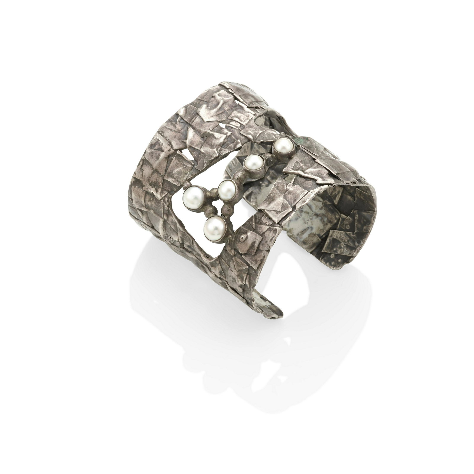 RACHEL GERA: A SILVER AND PEARL BRACELET, ISREAL (1 of 3)