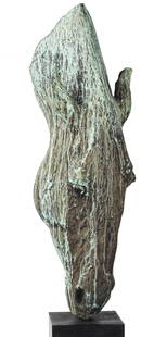Nic Fiddian-Green (British, born 1963) Silence 104 cm. (40 7/8 in.) high (excluding the detachab...: Nic Fiddian-Green (British, born 1963) Silence bronze with a brown and blue-green patina on a bronze plinth 104 cm. (40 7/8 in.) high (excluding the detachable plinth); 210 cm. (82 5/8 in.) high (incl