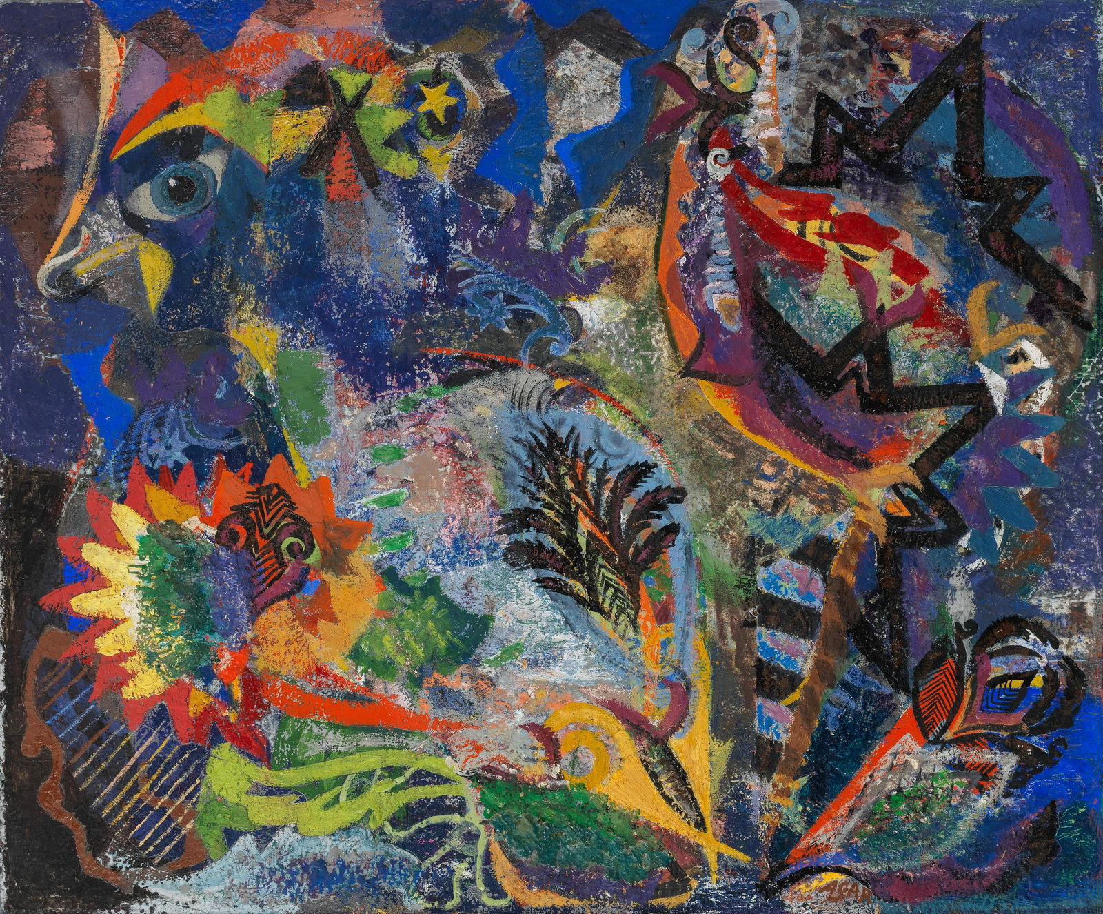 Eileen Agar (British, 1899-1991) Phoenix 46.2 x 56 cm. (18 1/8 x 22 in.): Eileen Agar (British, 1899-1991) Phoenix signed 'AGAR' (lower right) oil on canvas 46.2 x 56 cm. (18 1/8 x 22 in.) Footnotes: Provenance With the New Art Centre, London, where acquired by the family o