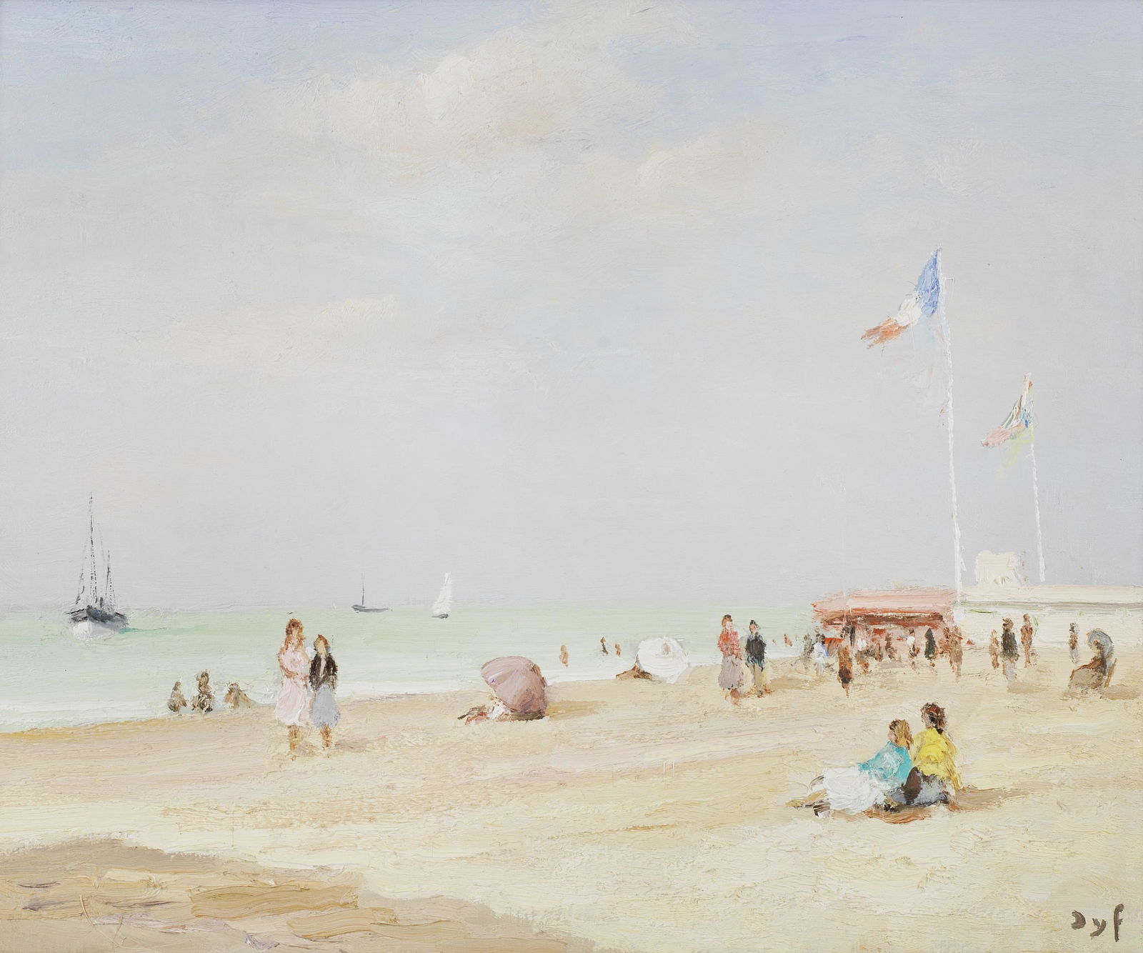 Marcel Dyf (French, 1899-1985) Plage de Trouville, Normandie (Painted in 1980. ): Marcel Dyf (French, 1899-1985) Plage de Trouville, Normandie signed 'Dyf' (lower right) oil on canvas 38.1 x 46.1cm (15 x 18 1/8in). Painted in 1980. Footnotes: Provenance