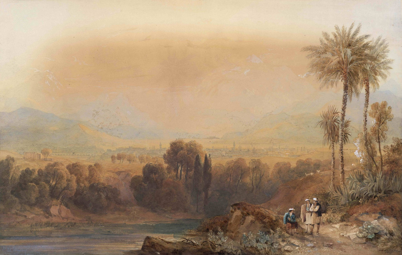 Hugh William (Grecian) Williams (British, 1773-1829) Thèbes en Béotie, Grèce (sig... (1 of 1)