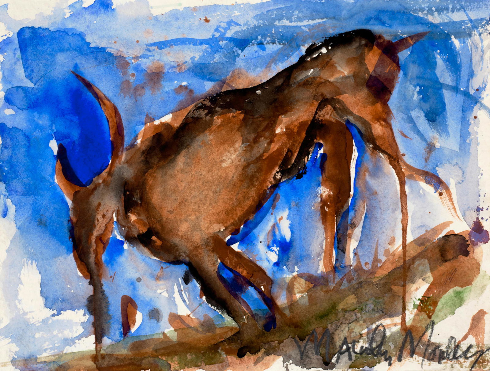 MALCOLM MORLEY (1931-2018) Untitled 9 x 12 in (22.9 x 30.5 cm) (Executed circa 1980): MALCOLM MORLEY (1931-2018) Untitled signed 'Malcolm Morley' (lower right) watercolor on paper 9 x 12 in (22.9 x 30.5 cm) Executed circa 1980