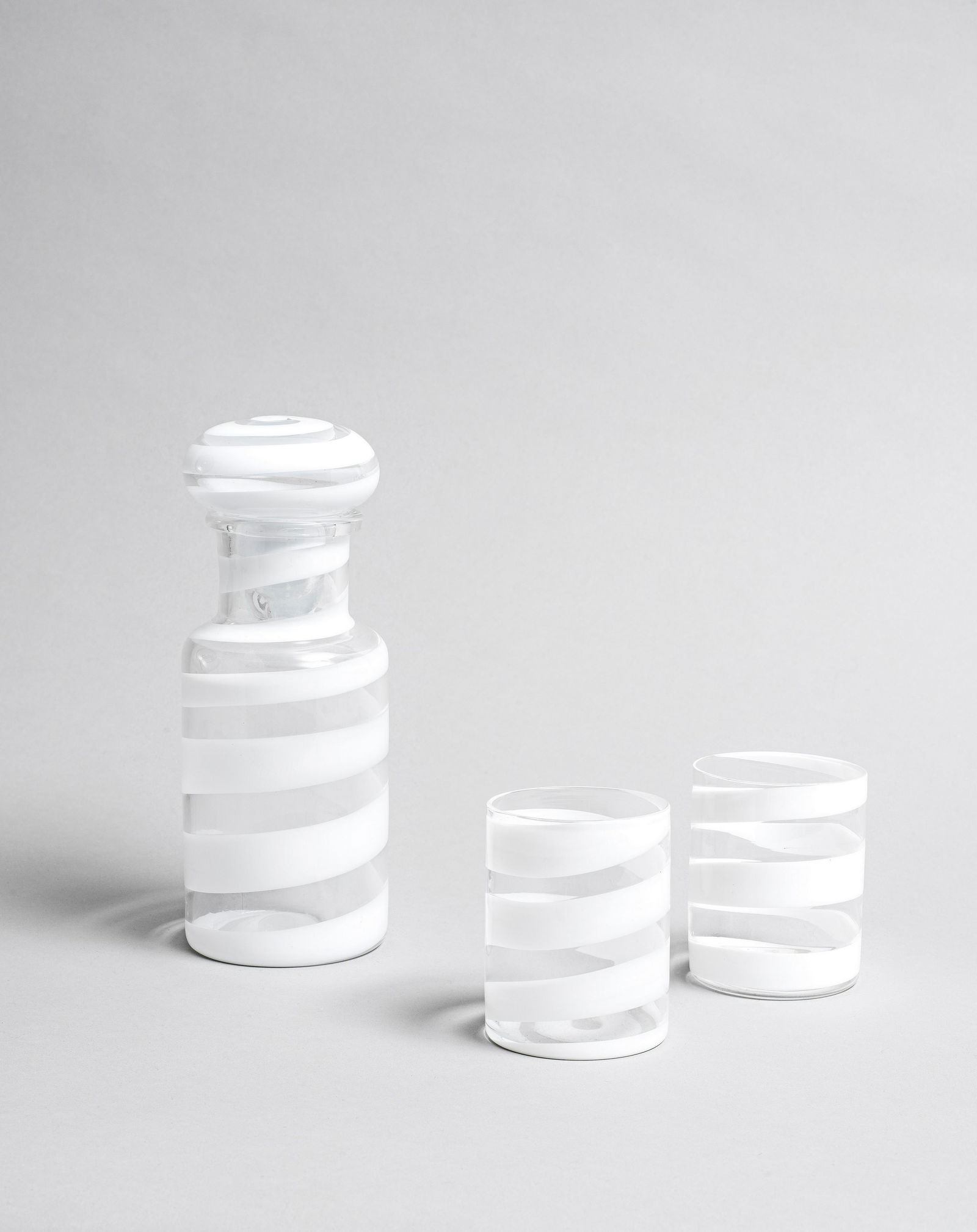 Barovier & Toso Co.  'A Fasce Spirale' bottle with stopper and two tumblers, circa 1960 (1 of 1)