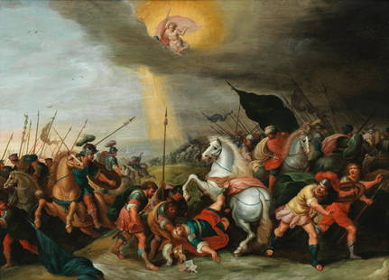 Attributed to Cornelis de Bailleur (Antwerp 1607-1671) The Conversion of Saint Paul: Attributed to Cornelis de Bailleur (Antwerp 1607-1671)The Conversion of Saint Pauloil on panel 52.2 x 70.6cm (20 9/16 x 27 13/16in).Footnotes:A similar composition, by Frans Francken the Younger, was