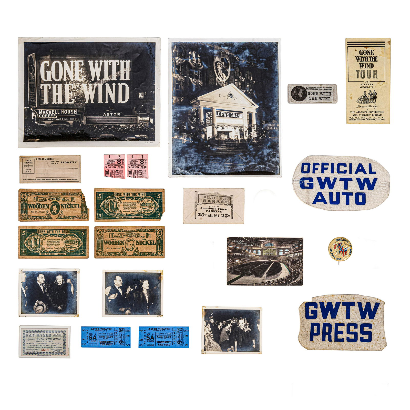A GROUP OF GONE WITH THE WIND PREMIERE SOUVENIRS (1 of 3)