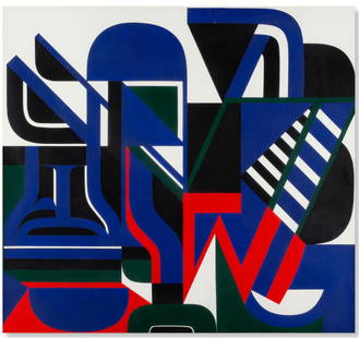 JEAN DEWASNE (1921-1999) Composizione 736 1962: JEAN DEWASNE (1921-1999) Composizione 736 1962 laque glycérophtalique sur panneau lacquer on panel 60.1 x 65 cm. 23 11/16 x 25 9/16 in. Réalisé en 1962. Footnotes: