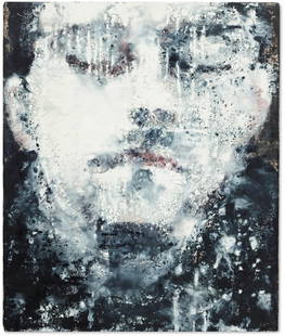 PHILIPPE COGNEE (Né en 1957) Martin 2001: PHILIPPE COGNEE (Né en 1957) Martin 2001 signé, titré et daté 2001 au revers encaustique sur toile marouflée sur panneau signed, titled and dated 2001 on the reverse en