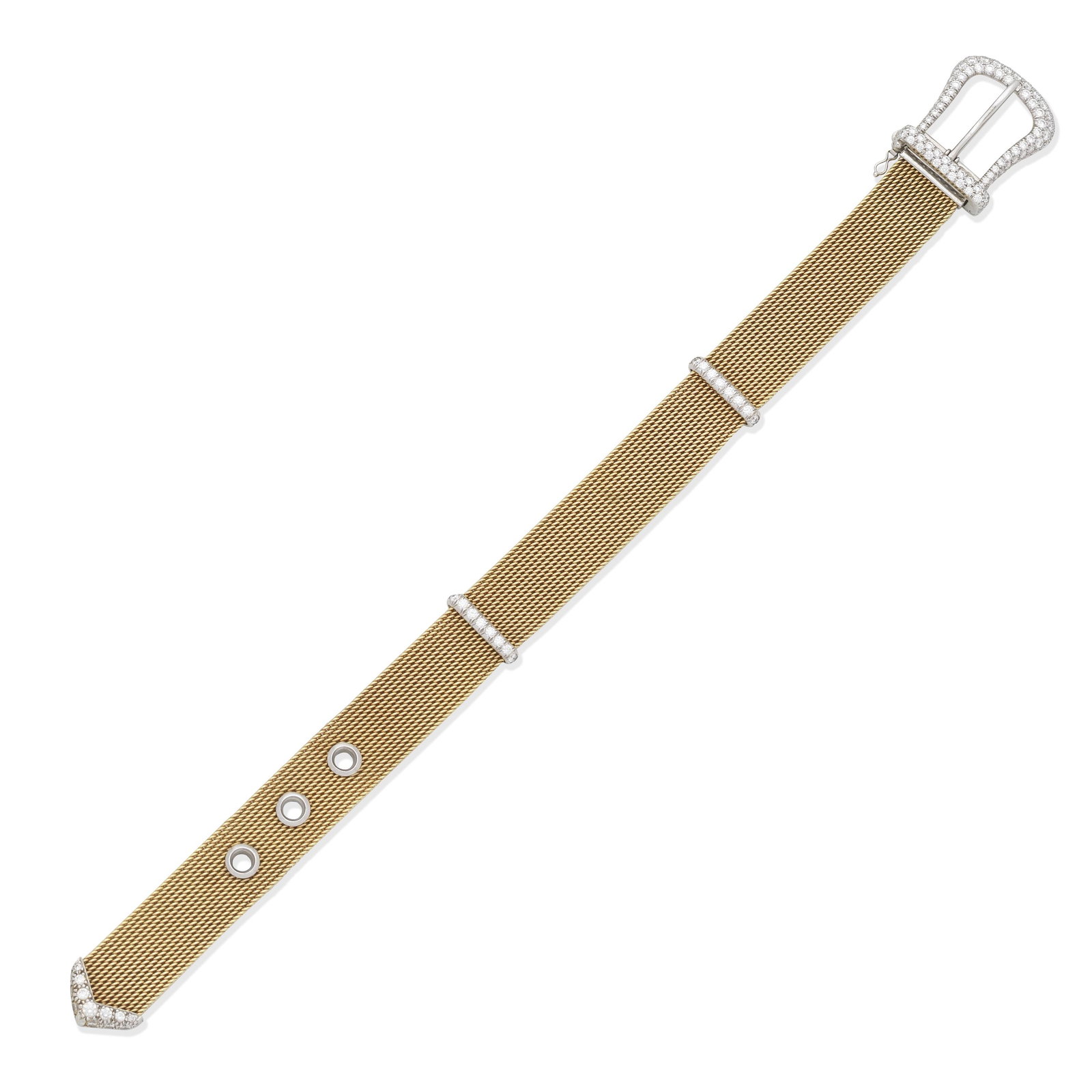 TIFFANY: DIAMOND-SET BUCKLE BRACELET, (1 of 2)