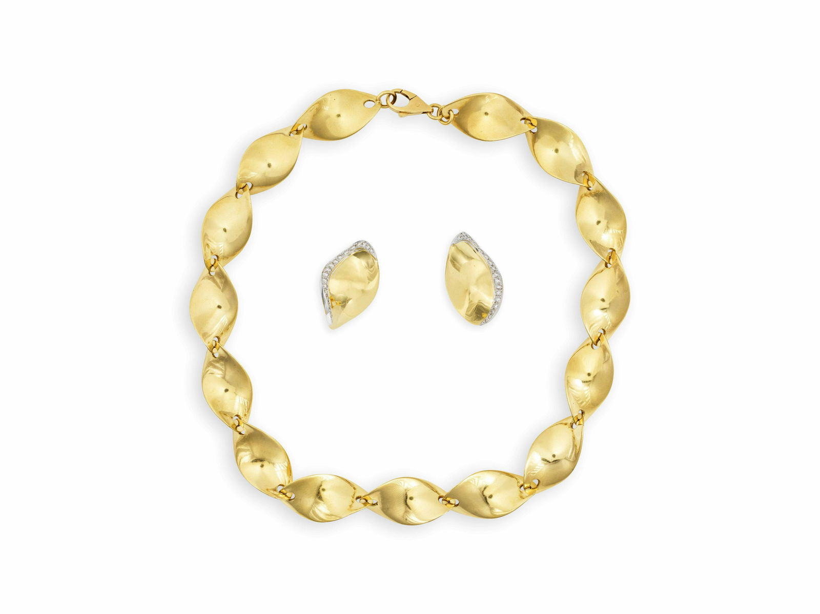 SCAVIA: DEMI-PARURE OR ET DIAMANTS, 'SPIRALI' (1 of 3)