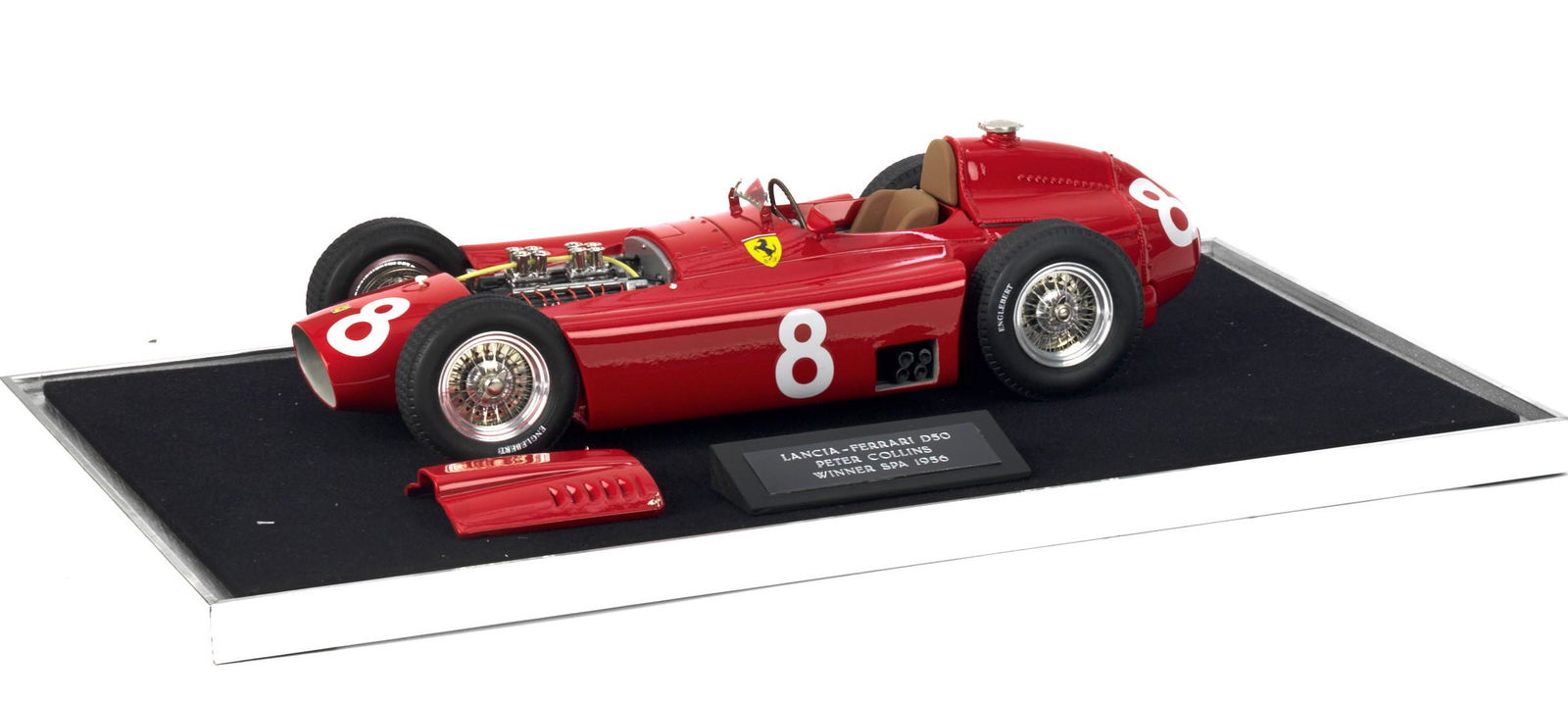 A 1:12 scale model of Peter Collins' 1956 Belgian Grand Prix winning Lancia-Ferrari D50, by Midl... (1 of 1)
