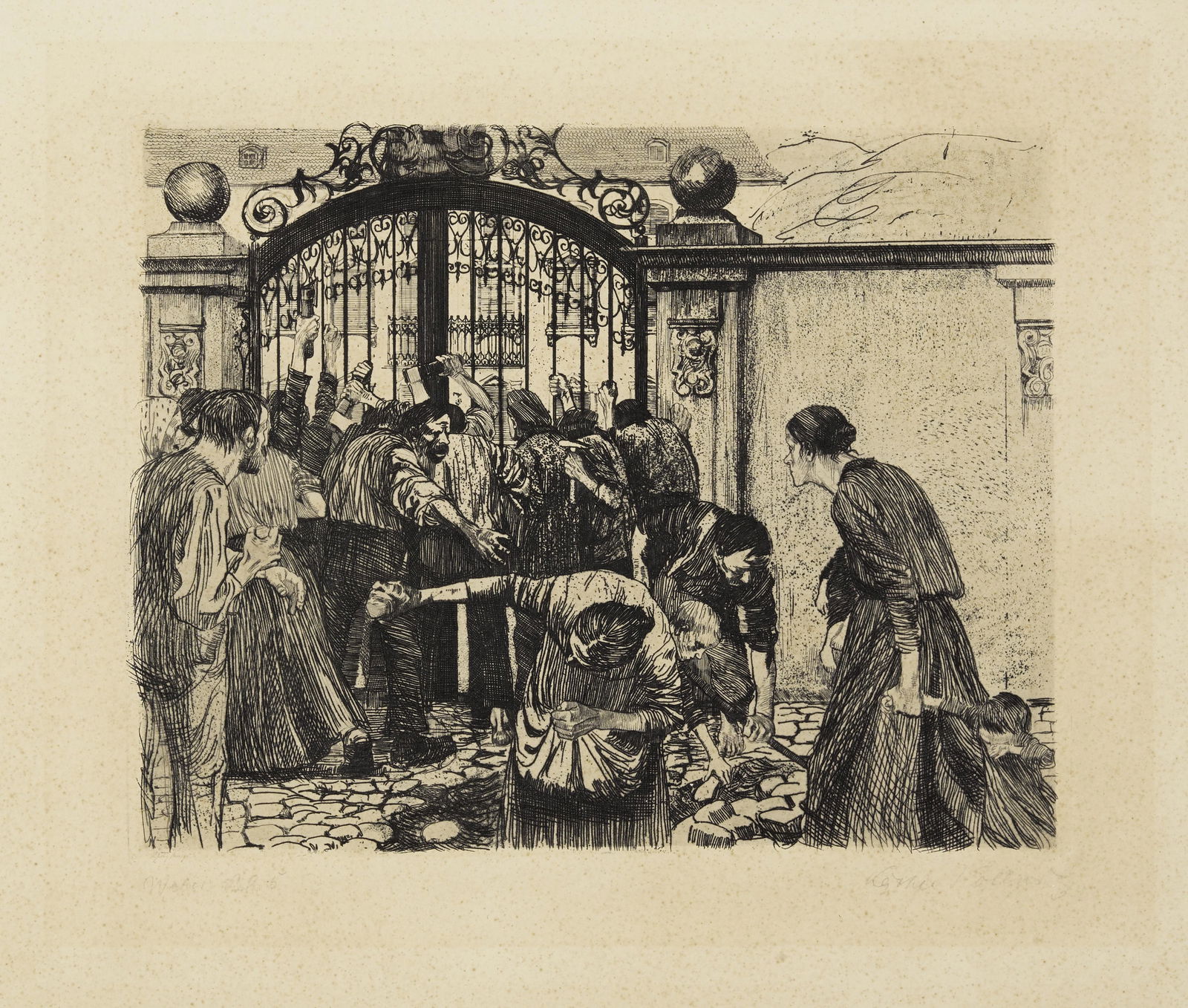 Käthe Kollwitz (1867-1945); Sturm, from Ein Weberaufstand; (1 of 1)