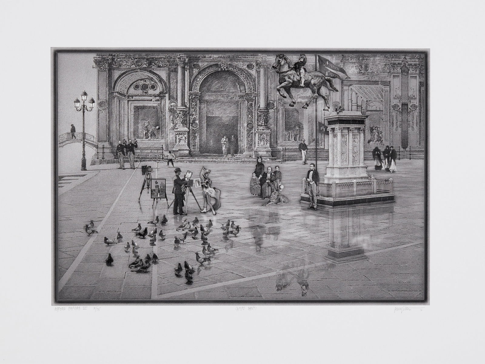 Peter Milton (born 1930); Campo Santi, from Aspern Papers VI;: Peter Milton (born 1930) Campo Santi, from Aspern Papers VI, 2016 Digital print on wove paper, signed in pencil, titled, dated and numbered 2/75, with full margins. 14 1/2 x 22in (36.8 x 55.9cm) sheet