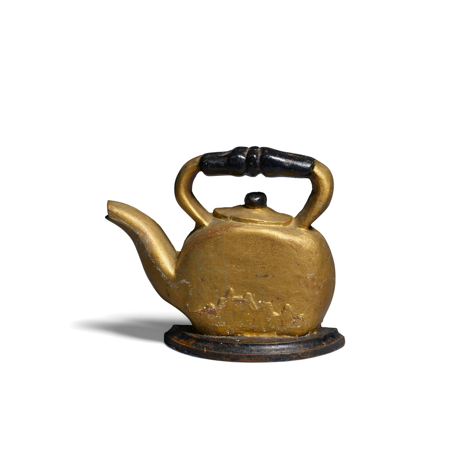 A COLDWATER FOUNDRY CAST IRON TEAPOT DOORSTOP early 20th century, with foundry marks on the reve... (1 of 1)