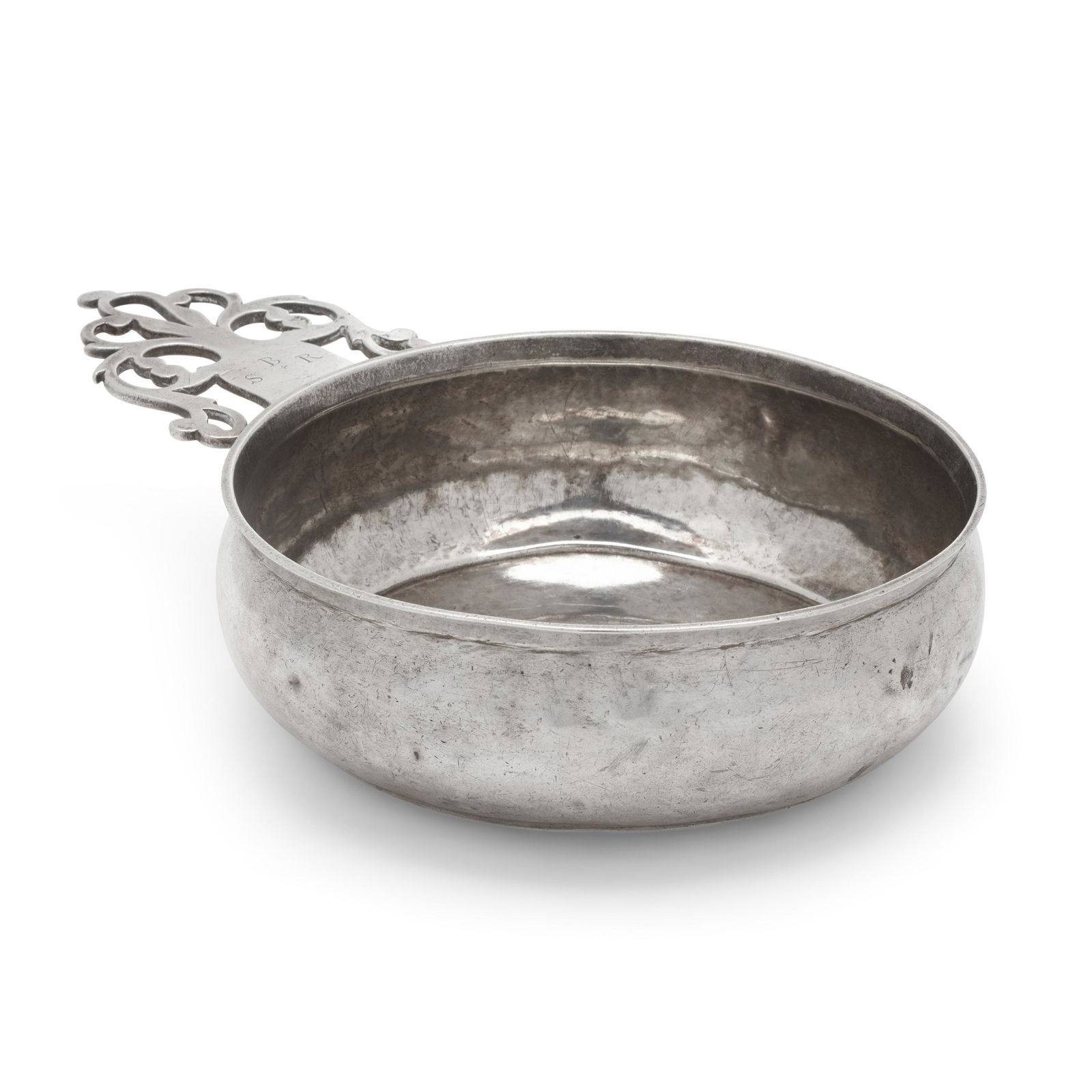 AN EARLY AMERICAN COIN SILVER PORRINGER indistinct mark possibly I(J)C, likely late 18th century (1 of 1)