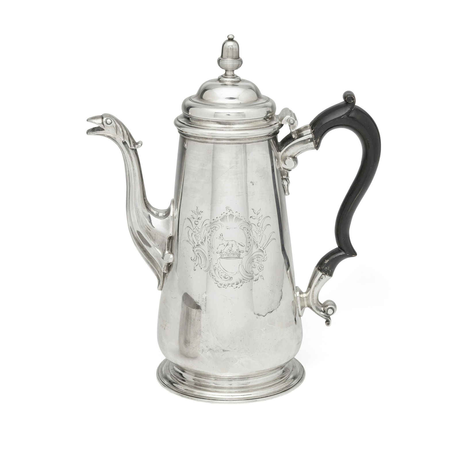 A GEORGE II SILVER COFFEE POT by Thomas Whipham, London, 1751 (1 of 1)