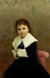 Italian School, 19th Century A portrait of a young girl 32 3/4 x 22 1/2in (83.2 x 57.2cm): Italian School, 19th Century A portrait of a young girl indistinctly signed and dated 'Di Lorenzo 1881' (lower right) oil on canvas 32 3/4 x 22 1/2in (83.2 x 57.2cm) Lot to be sold without reserve.