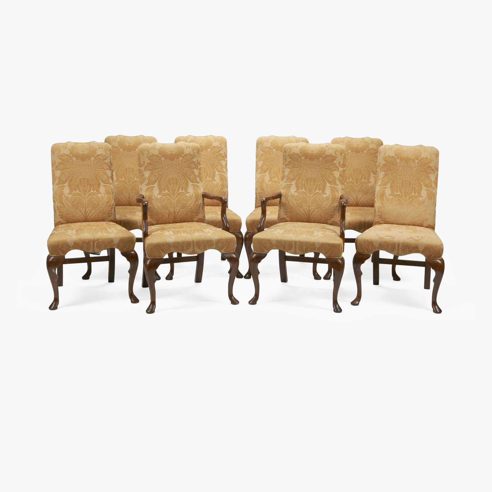 A SET OF TEN GEORGE I STYLE OAK DINING CHAIRS (1 of 1)