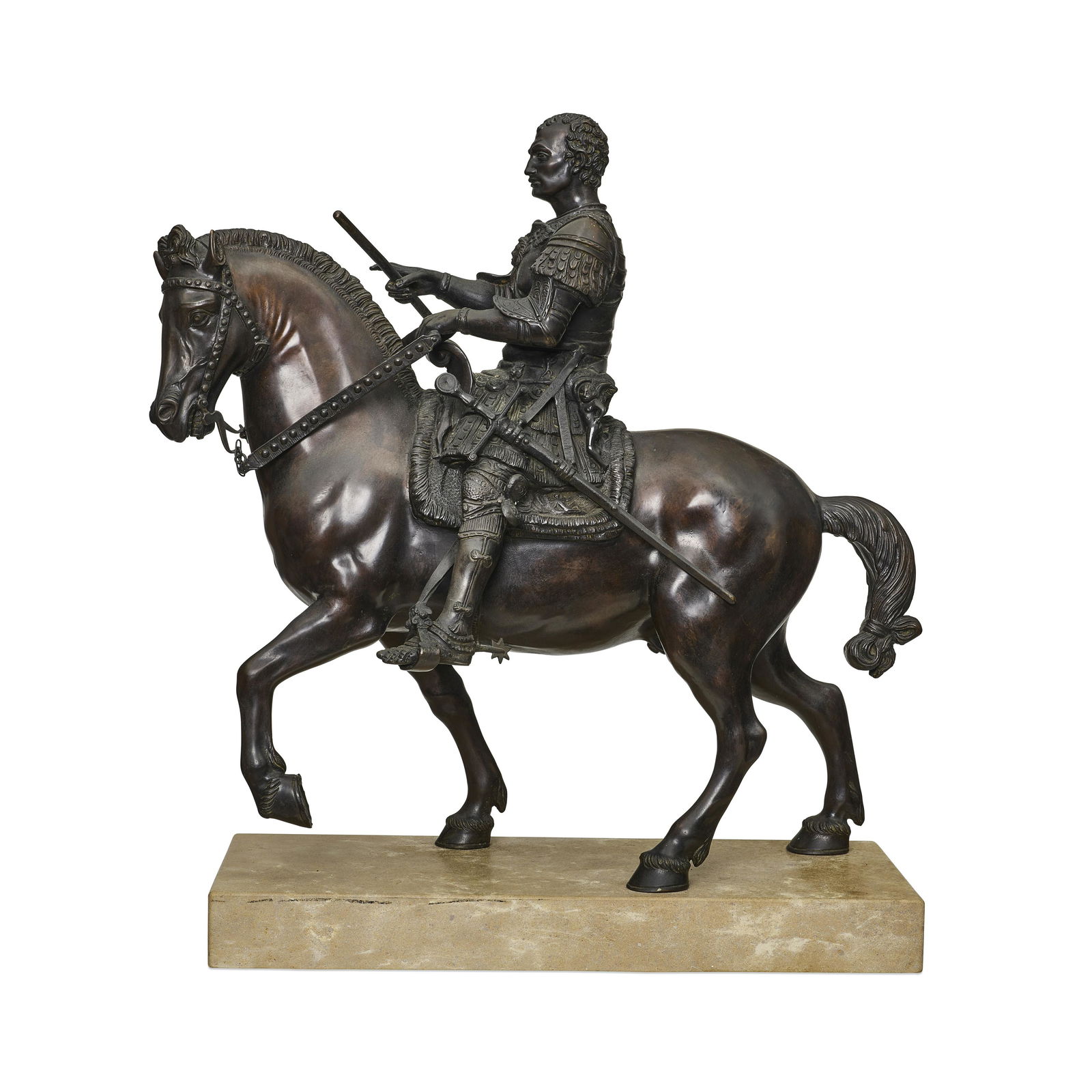 A PATINATED BRONZE EQUESTRIAN STATUE OF AUGUSTUS (1 of 1)