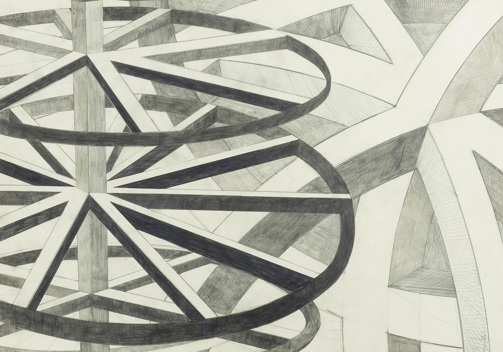 AL HELD (1928-2005) NN7, 1981: AL HELD (1928-2005) NN7, 1981 signed, titled, numbered and dated '81 Al Held #13 NN7' (on the reverse) pencil on paper 19 1/2 x 27 1/2 in. 49.5 x 70 cm. Footnotes: Provenance André