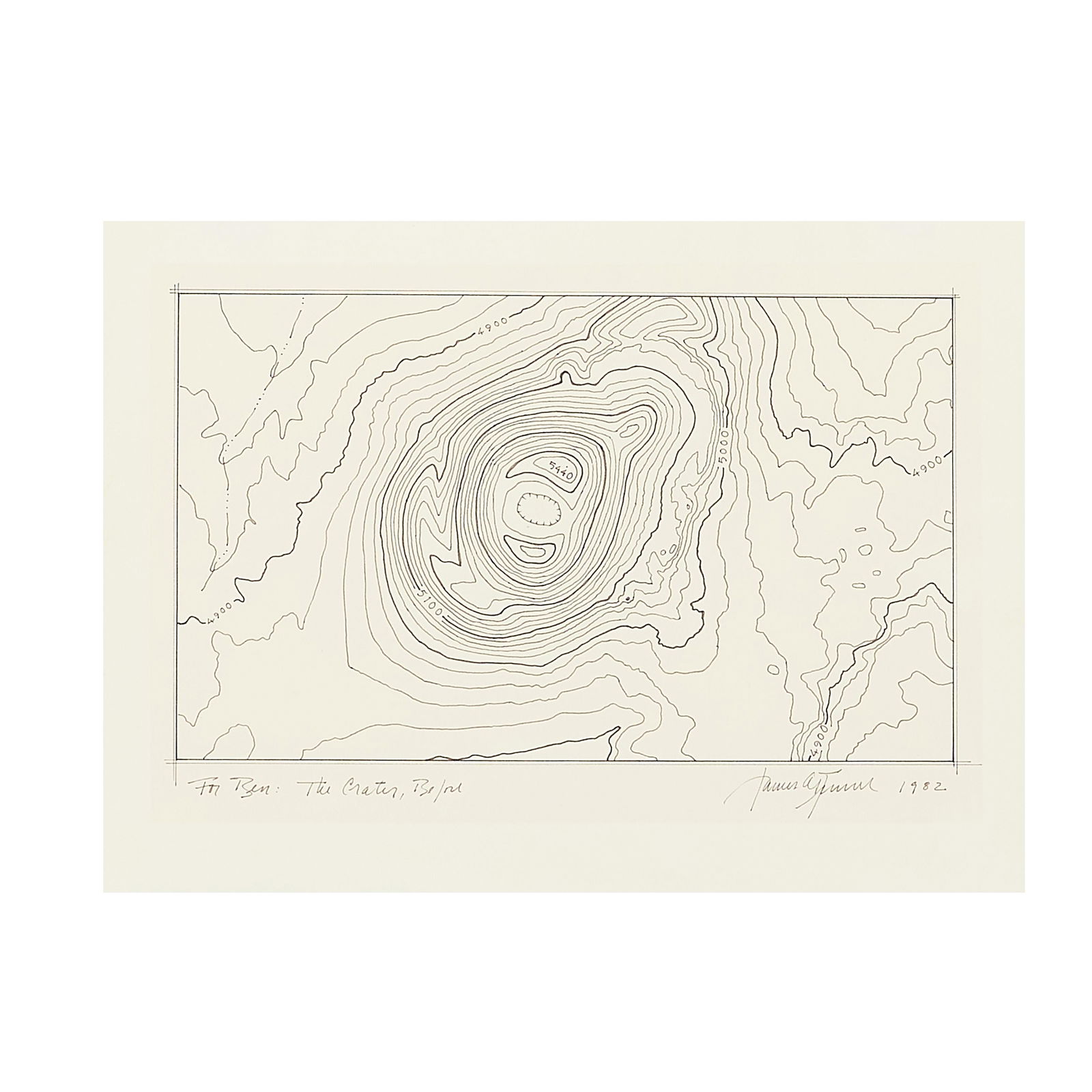 JAMES TURRELL (B. 1943) The Crater, Before, 1982: JAMES TURRELL (B. 1943) The Crater, Before, 1982 titled, inscribed and dated 'The Crater, Before James Turrell 1982' (lower margin) ink on paper 9 1/4 x 12 3/4 in. 23.5 x 32.4 cm. Footnotes: Pro