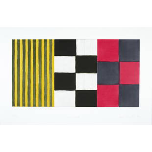 Sean Scully (born 1946); Yellow Red;: Sean Scully (born 1946) Yellow Red, 1994 Etching, aquatint, spit bite and sugarlift in colors on wove paper, signed in pencil, titled, dated and numbered 'AP 9/10' (an artist's proof, aside from the e