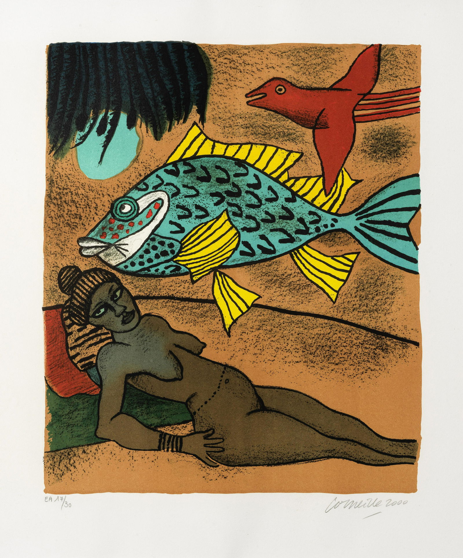 CORNEILLE (Guillaume Cornelis van Beverloo dit) (1922-2010) MEMOIRE DE CUBA, 2000 Lithographie e... (1 of 1)