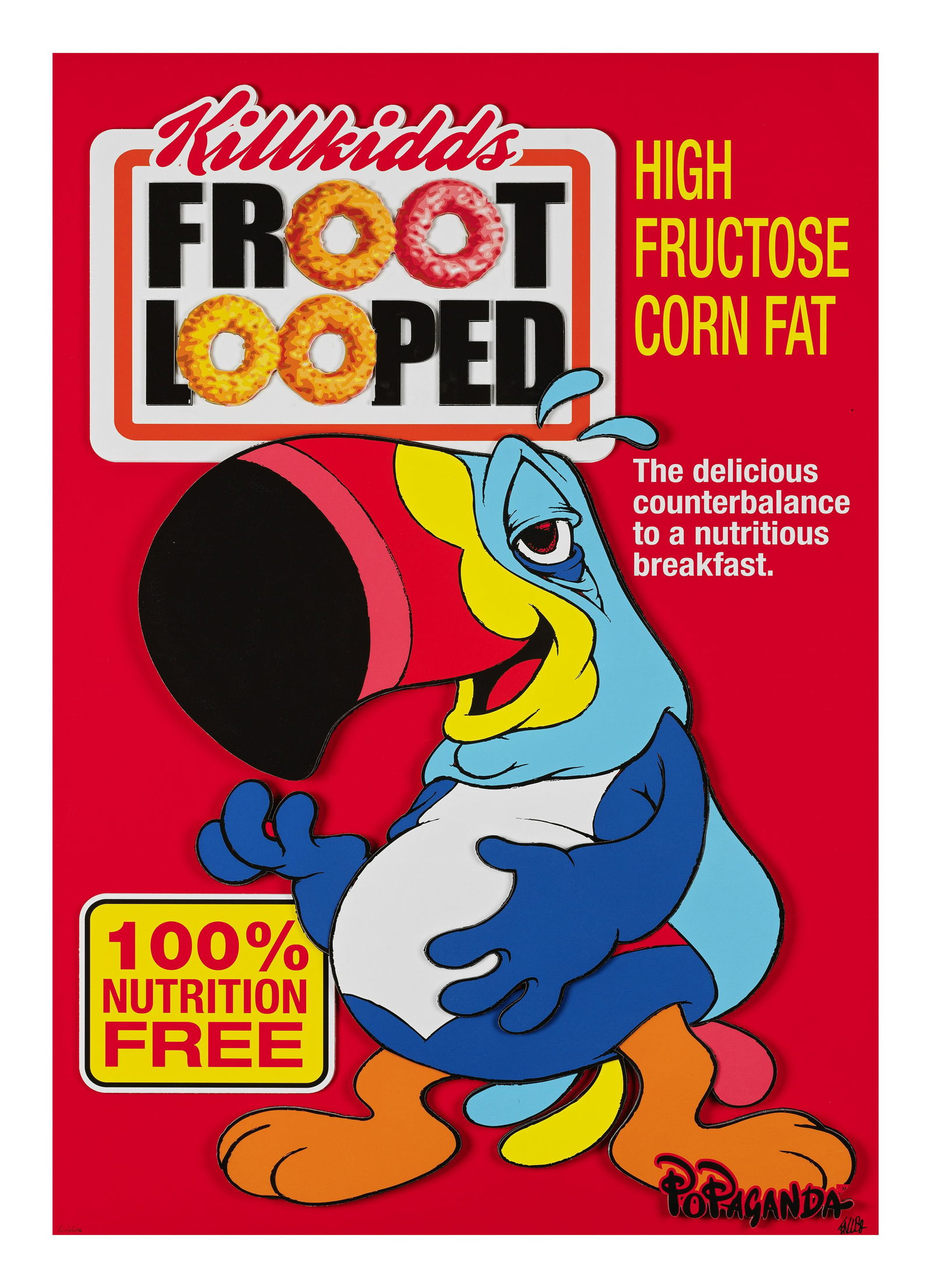 Ron ENGLISH (Né en 1959) FROOT LOOPED, 2020 Impression 3D relief, sérigraphie en coule... (1 of 1)