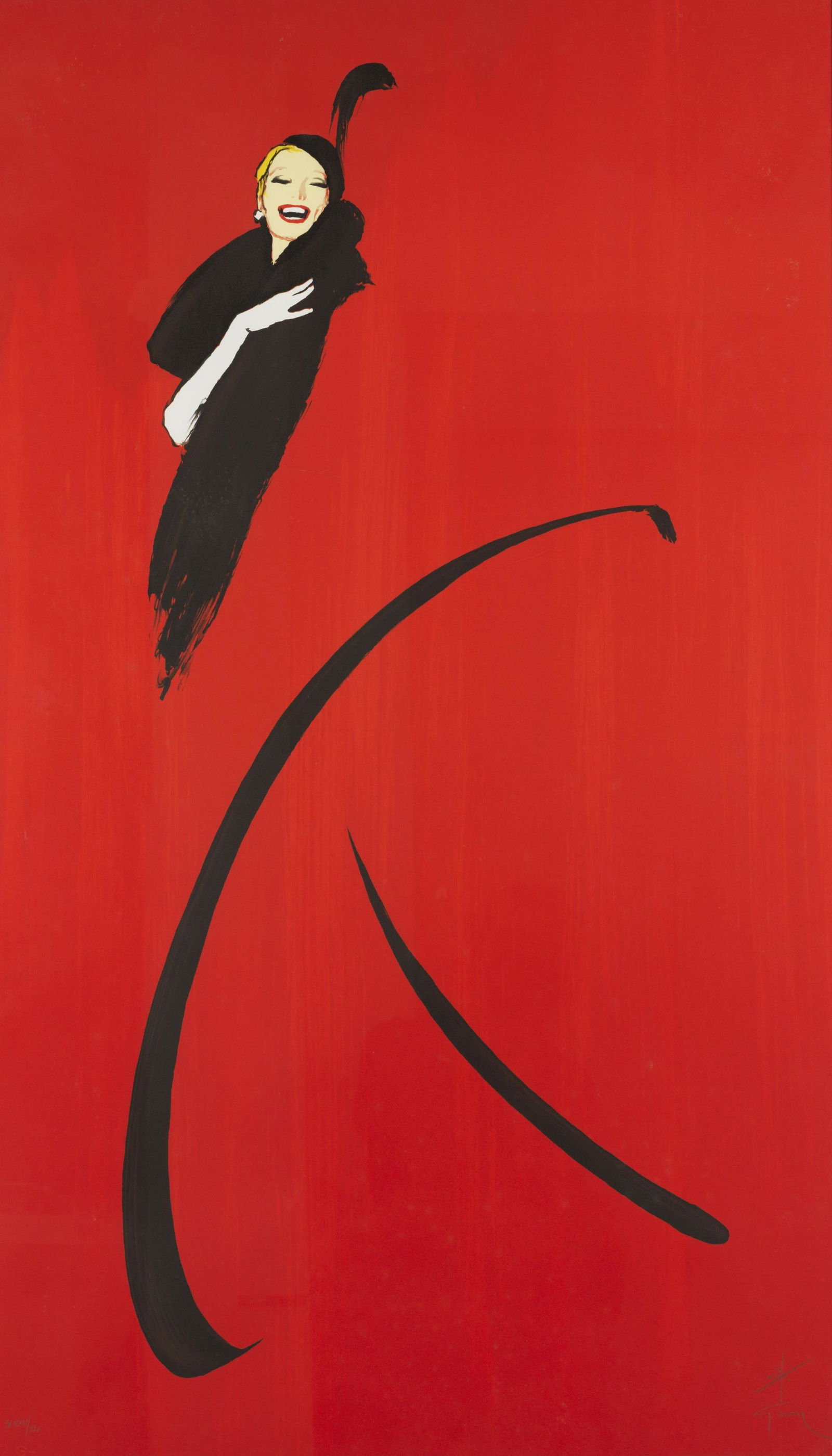 René GRUAU (1909-2004) FEMME EN ROUGE, 1980-1988 Lithographie en couleurs sur vélin r&... (1 of 2)