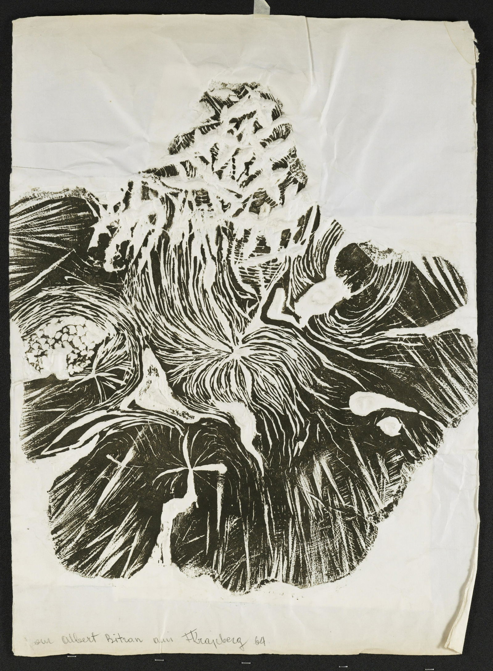 FRANS KRAJCBERG (1921-2017) SANS TITRE, 1964 Empreinte et embossage sur papierSigné et dat&... (1 of 1)
