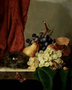 Edward Ladell (British, 1821-1886) Autumnal still life: Edward Ladell (British, 1821-1886) Autumnal still life signed with monogram (lower left) oil on canvas 43.2 x 35.5cm (17 x 14in).