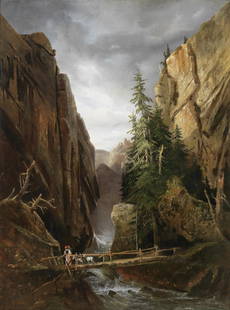 Alexandre Calame (Swiss, 1810-1864) Unfailing in a summer drought: Alexandre Calame (Swiss, 1810-1864) Unfailing in a summer drought signed 'A.Calame' (lower left) oil on canvas laid to panel 65.4 x 49.2cm (25 3/4 x 19 3/8in).