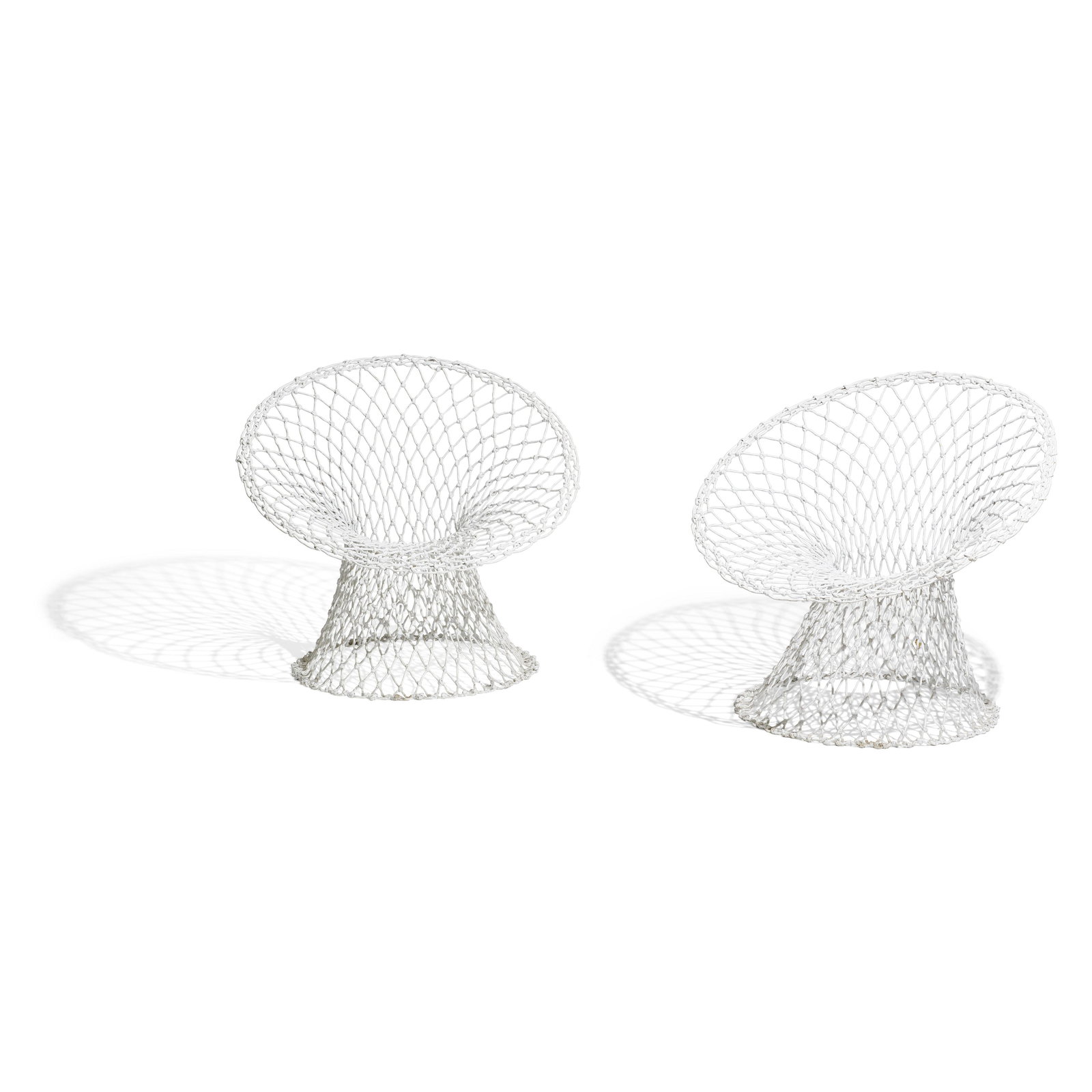 MARCEL WANDERS (BORN 1936) Pair of Fishnet Chairsdesigned 1998aramide, carbon, epoxy, each with ...: MARCEL WANDERS (BORN 1936) Pair of Fishnet Chairs designed 1998 aramide, carbon, epoxy, each with metal tag and bead, one numbered '4/20' with accompanying signed and dated booklet of authenticity, th