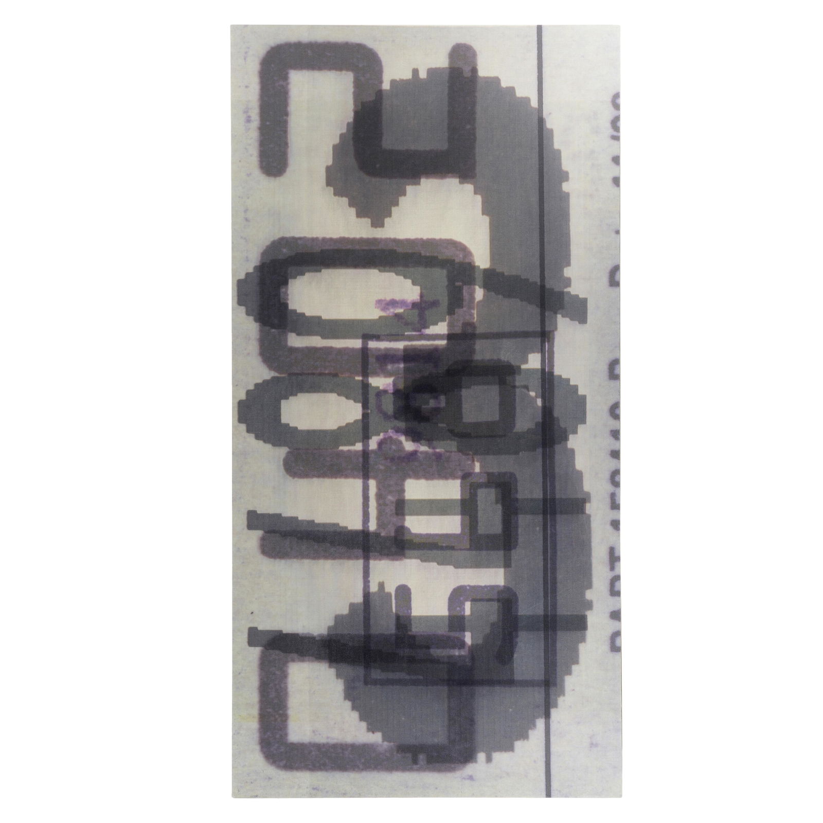 HUGH SCOTT-DOUGLAS (BORN 1988) Untitled2014ink on canvas, signed and dated 'Hugh Scott-Douglas 2...: HUGH SCOTT-DOUGLAS (BORN 1988) Untitled 2014 ink on canvas, signed and dated 'Hugh Scott-Douglas 2014' on the stretcher bar 80 x 40in (101.6 x 203.2 cm) This lot is subject to the following lot symbol