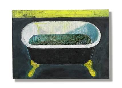 HURVIN ANDERSON (B. 1965) Bath Tub 1991: HURVIN ANDERSON (B. 1965) Bath Tub 1991 signed and variously inscribed on the stretcher oil on canvas 59.8 by 83.5 cm. 23 9/16 by 32 7/8 in. This work was executed in 1991. Footnotes:<
