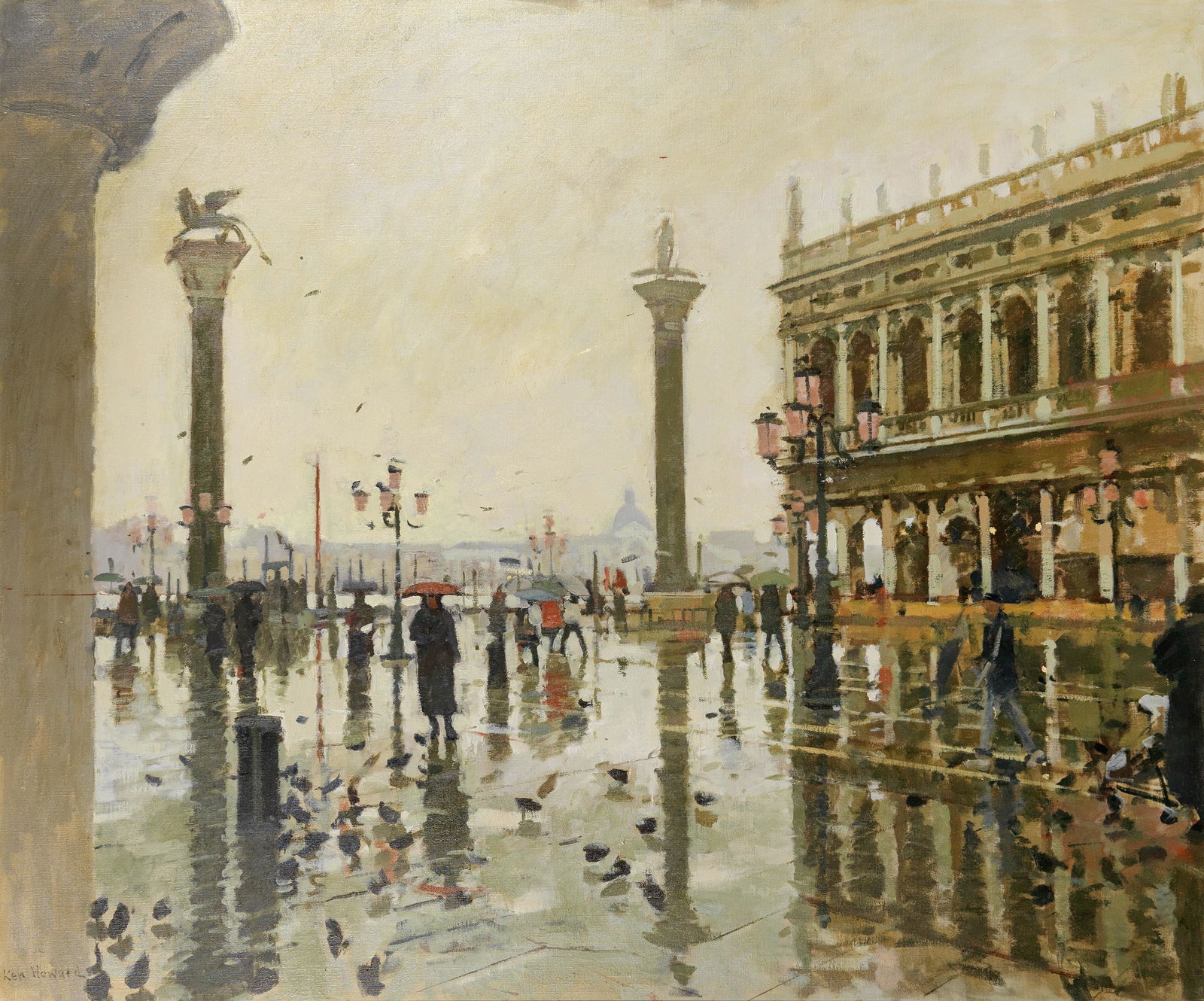 Ken Howard R.A. (British, 1932-2022) Venetian Reflections: Ken Howard R.A. (British, 1932-2022) Venetian Reflections signed 'Ken Howard' (lower left) oil on canvas 102 x 121.5cm (40 3/16 x 47 13/16in). Footnotes: Provenance With Royal Aca