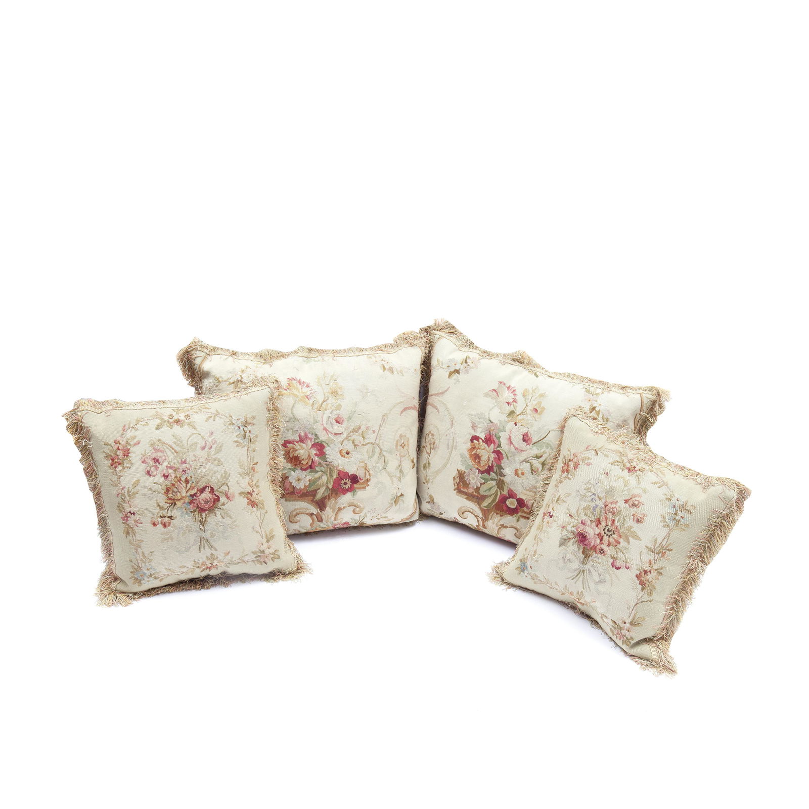 Two pairs of cushions of Aubusson tapestry 19th century (1 of 1)