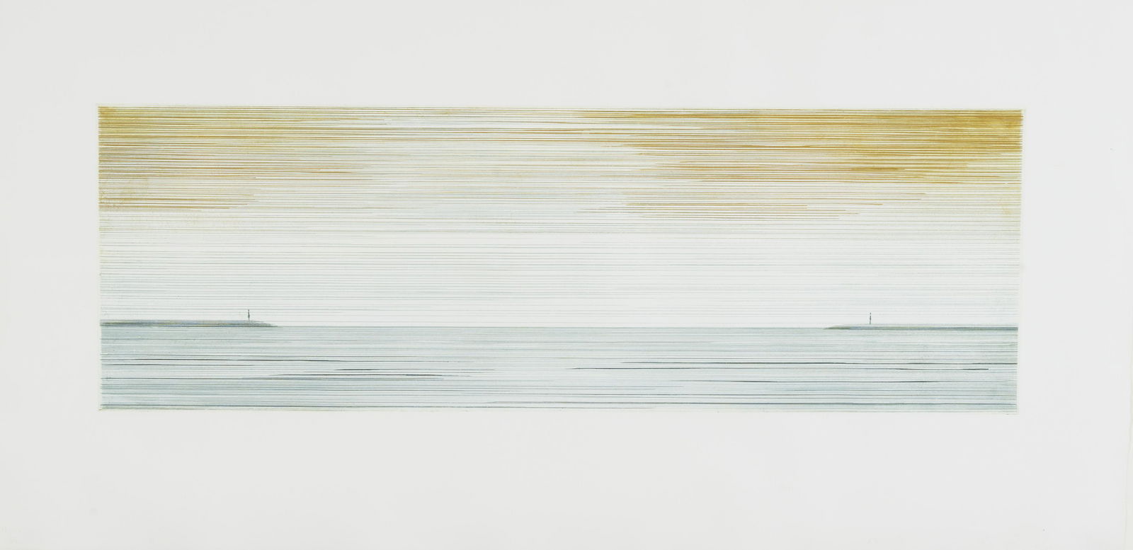 Ed Ruscha (born 1937); Two People Temporarily Separated;: Ed Ruscha (born 1937) Two People Temporarily Separated (Engberg 109), 1980 Etching in colors on R.K. Burt paper, signed in pencil, dated and numbered 4/55 (there were also 5 artist's proofs), publishe