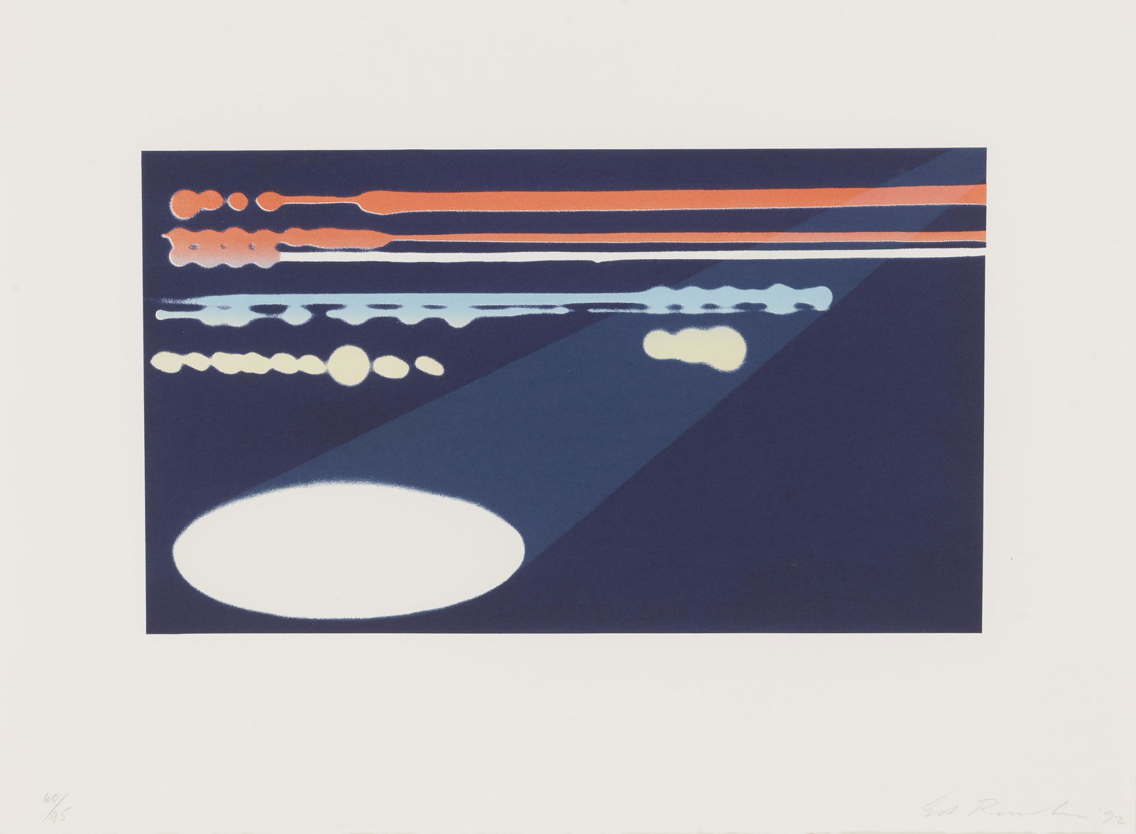 Ed Ruscha (born 1937); City Spot;: Ed Ruscha (born 1937) City Spot (Engberg 220), 1992 Lithograph in colors on Lana Royal paper, signed in pencil, dated and numbered 60/95 (there were also 10 artist's proofs), published by Center Theat