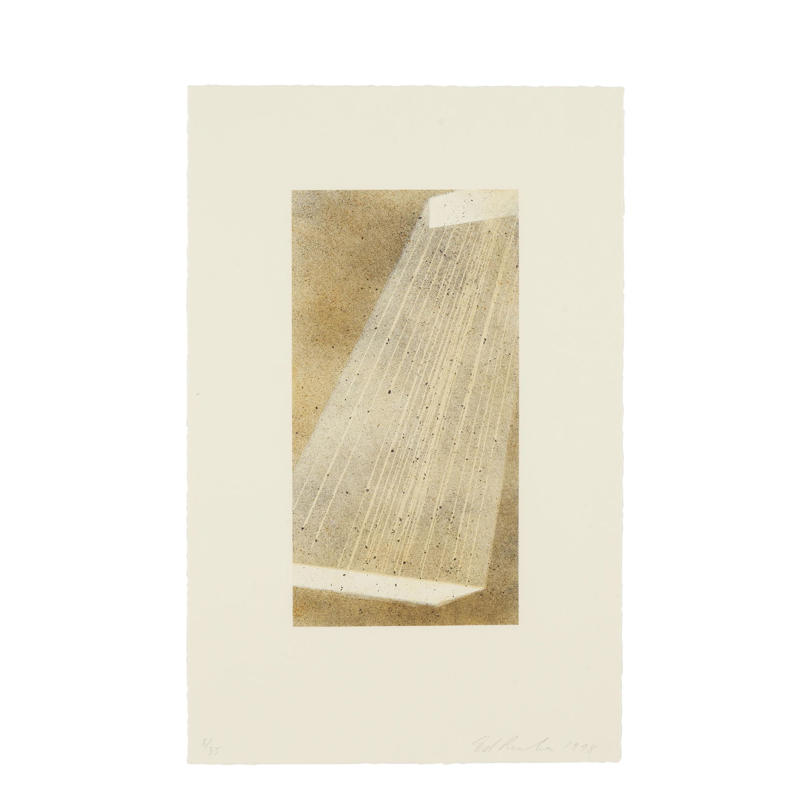 Ed Ruscha (born 1937); Bolt IV;: Ed Ruscha (born 1937) Bolt IV (Engberg 275, Gemini 1758), 1998 Lithograph in colors on Murillo Avorio paper, signed in pencil, dated and numbered 8/35 (there also also 8 artist's proofs), with the bli