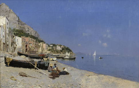 Rubens Santoro (Italian, 1859-1942) Capri: Rubens Santoro (Italian, 1859-1942) Capri signed and dated 'Rubens Santoro 81' (lower left) oil on canvas 34.3 x 53.6cm (13 1/2 x 21 1/8in). Footnotes: Provenance Private collecti