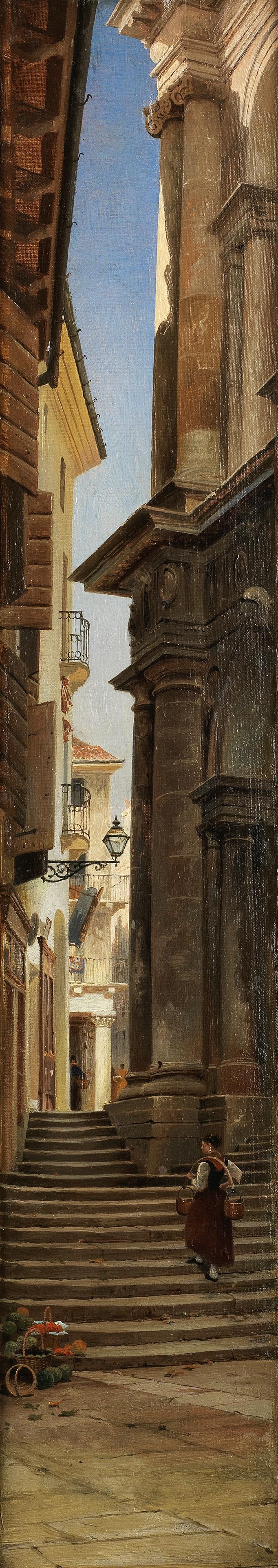 John O'Connor (British, 1830-1889) A view in Vicenza: John O'Connor (British, 1830-1889) A view in Vicenza oil on canvas laid onto board 81 x 15cm (31 7/8 x 5 7/8in). Footnotes: Provenance Sale including the contents of 17 Grove End Road