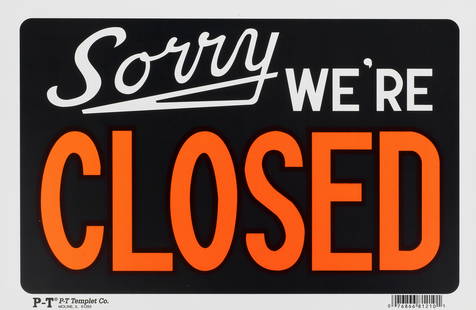 Adam McEwen (British, born 1965) Sorry, We're Closed, 2012 (Published by New Art Editions, The H...: Adam McEwen (British, born 1965) Sorry, We're Closed, 2012 signed, dated and numbered 130/150 in black ink (verso) screenprint in colours 20.5 x 30.5cm (8 1/16 x 12in). Published by New Art Edit