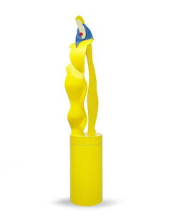 Allen Jones R.A. (born 1937) Yellow Figure, 1996 height 195cm (76 3/4in). (The planned edition s...: Allen Jones R.A. (born 1937) Yellow Figure, 1996 signed and numbered 84/480 lacquered steel height 195cm (76 3/4in). The planned edition size was 480 but it was later limited to 166 This lot is subjec