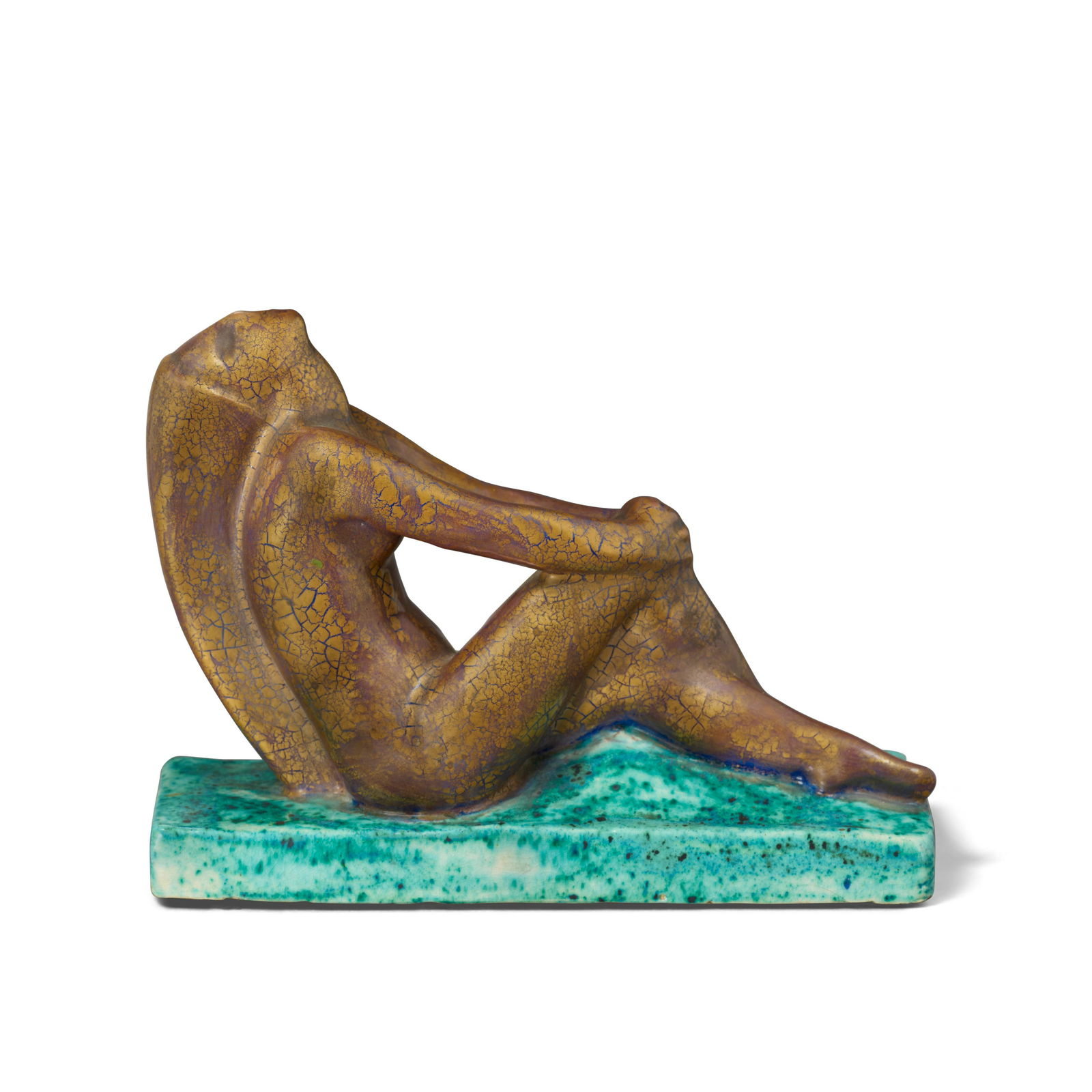 EDOUARD CAZAUX (1889-1974) Seated Nudecirca 1925glazed earthenwareheight 6 1/2in (16.5cm); width...: EDOUARD CAZAUX (1889-1974) Seated Nude circa 1925 glazed earthenware height 6 1/2in (16.5cm); width 8 1/2in (21.5cm); depth 3in (7.5cm)