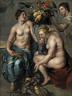 After Sir Peter Paul Rubens, and Frans Snyders, late 17th Century Ceres with two nymphs: After Sir Peter Paul Rubens, and Frans Snyders, late 17th CenturyCeres with two nymphs oil on canvas155.9 x 115.1cm (61 3/8 x 45 5/16in).Footnotes:The present work is after the original by Rubens