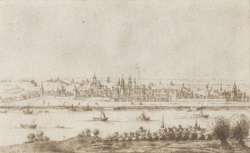 Attributed to Israël Silvestre the Younger (Nancy 1621-1691 Paris) View of Chatillon Mayence: Attributed to Israël Silvestre the Younger (Nancy 1621-1691 Paris) View of Chatillon Mayence pen and brown ink on paper 10.6 x 17.6cm (4 3/16 x 6 15/16in). Footnotes: Provenance Collect
