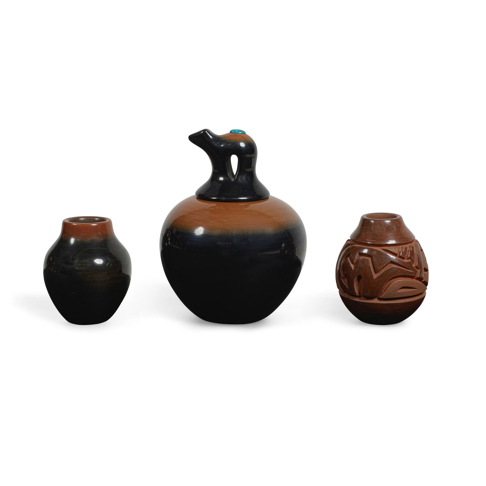 Three Dora Tse Pe and Harrison Begay jars (1 of 2)